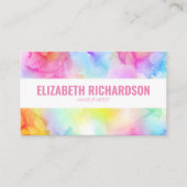 Pastel Rainbow Vibranly Bright Colorful Watercolor Visitenkarte (Vorderseite)