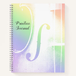 Pastel Rainbow Violin Lesson Practice Journal Notizblock