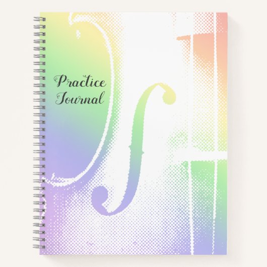 Pastel Rainbow Violin Lesson Practice Journal Notizblock (Vorderseite)