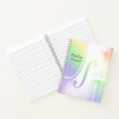 Pastel Rainbow Violin Lesson Practice Journal Notizblock (Innenseite)