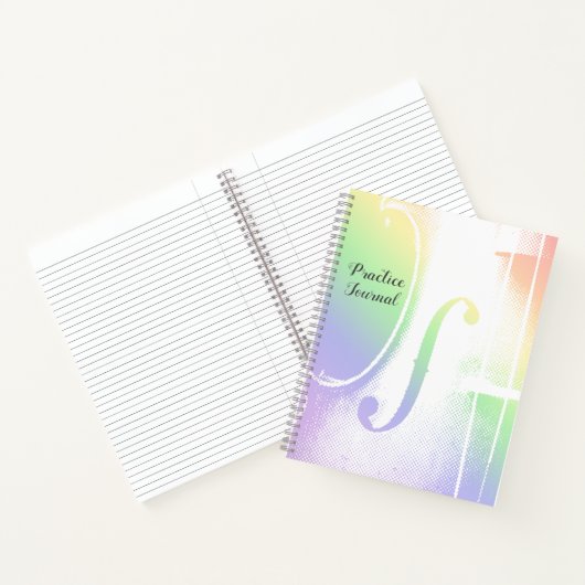 Pastel Rainbow Violin Lesson Practice Journal Notizblock (Innenseite)