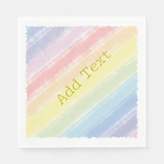 Pastel Rainbow Wasserfarbe Custom Text Baby Dusche Serviette (Vorderseite)