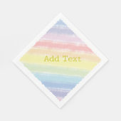 Pastel Rainbow Wasserfarbe Custom Text Baby Dusche Serviette (Ecke)