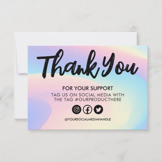 Pastel Rainbow Watercolor Danke für die Medieneinl (Vorderseite)