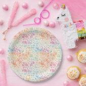 Pastel Rainbow Watercolor Leopard Print Pappteller (Party)