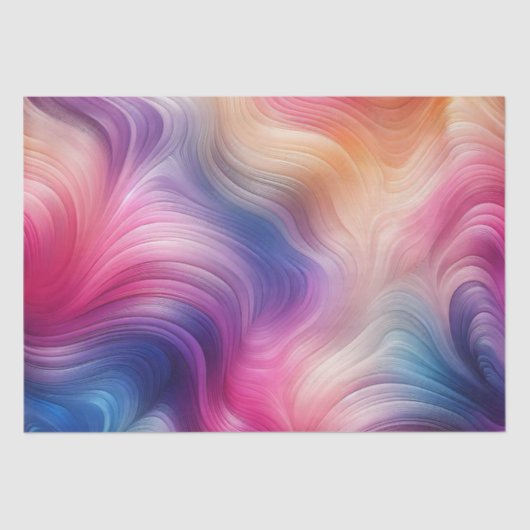 Pastel Rainbow Watercolor Texture Waves Decoupage Seidenpapier (Vorderseite)