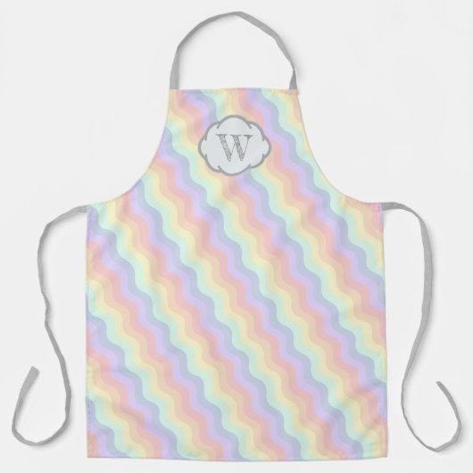 Pastel Rainbow Waves All-over Print Schürze (Vorderseite)