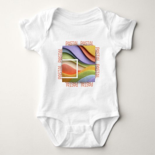 Pastel Rainbow Waves Baby Bodysuit or T-Shirt Baby Strampler (Vorderseite)
