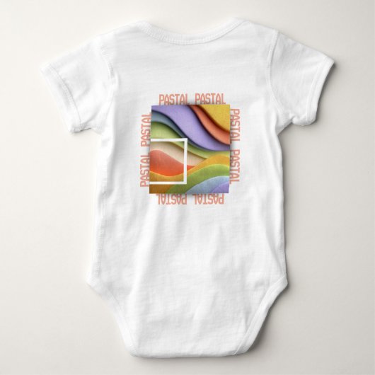 Pastel Rainbow Waves Baby Bodysuit or T-Shirt Baby Strampler (Rückseite)