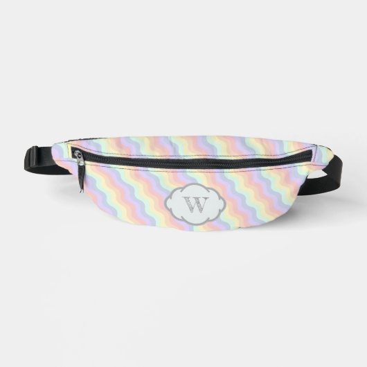 Pastel Rainbow Waves Bauchtasche (Vorderseite)