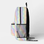 Pastel Rainbow Waves Bedruckter Rucksack (Rechts)