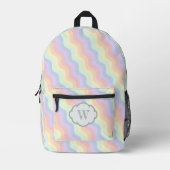 Pastel Rainbow Waves Bedruckter Rucksack (Vorderseite)