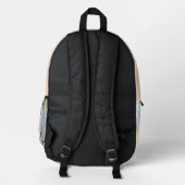 Pastel Rainbow Waves Bedruckter Rucksack (Rückseite)
