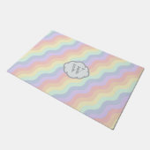 Pastel Rainbow Waves Doormat Fußmatte (Schrägansicht)