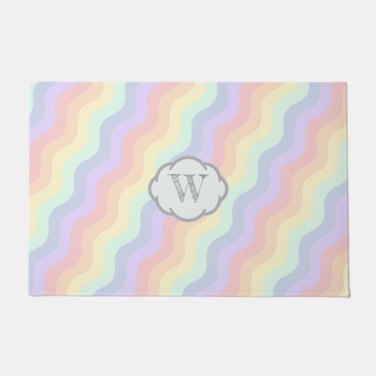 Pastel Rainbow Waves Doormat Fußmatte (Vorderseite)