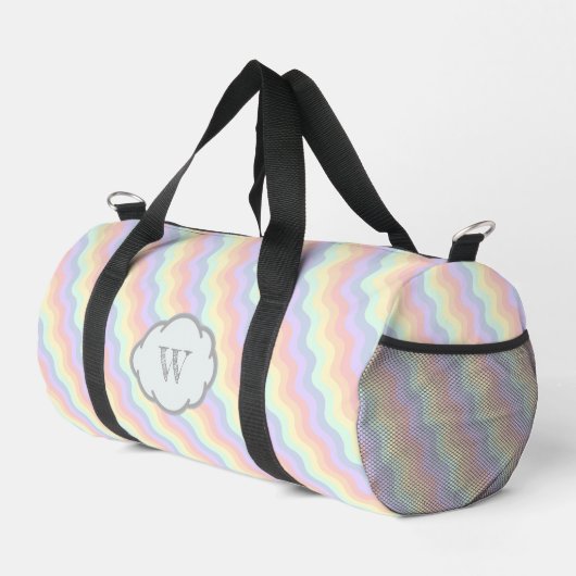 Pastel Rainbow Waves Duffle Bag (Rechte Ecke)