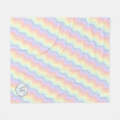 Pastel Rainbow Waves Fleece Blanket (Vorderseite (Horizontal))