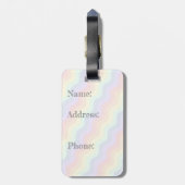 Pastel Rainbow Waves Gepäcktag Gepäckanhänger (Rückseite vertikal)