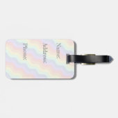 Pastel Rainbow Waves Gepäcktag Gepäckanhänger (Rückseite horizontal)