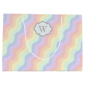 Pastel Rainbow Waves Geschenktasche Große Geschenktüte (Rückseite)