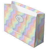 Pastel Rainbow Waves Geschenktasche Große Geschenktüte (Vorderseite Schrägansicht)