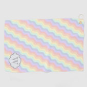 Pastel Rainbow Waves Golfhandtuch (Horizontal)