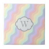 Pastel Rainbow Waves Keramik Tile Fliese (Vorderseite)