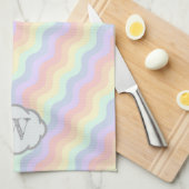Pastel Rainbow Waves Küchentuch (Viertel Falte)