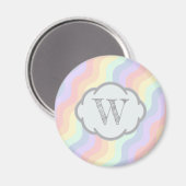 Pastel Rainbow Waves Magnet (Vorderseite/Rückseite)