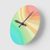 Pastel Rainbow Waves Muster Runde Wanduhr (Winkel)