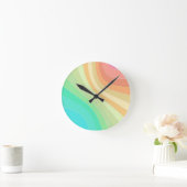 Pastel Rainbow Waves Muster Runde Wanduhr (Zuhause)