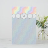 Pastel Rainbow Waves Papier (Stehend Vorderseite)