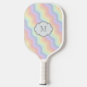 Pastel Rainbow Waves Pickleball Schläger (Rückseite)