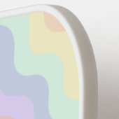 Pastel Rainbow Waves Pickleball Schläger (Linke Seite)