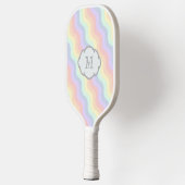 Pastel Rainbow Waves Pickleball Schläger (Links)