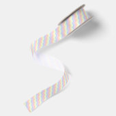 Pastel Rainbow Waves Ribbon Satinband (Rückseite)