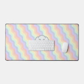 Pastel Rainbow Waves Schreibtischunterlage (Tastatur & Maus)