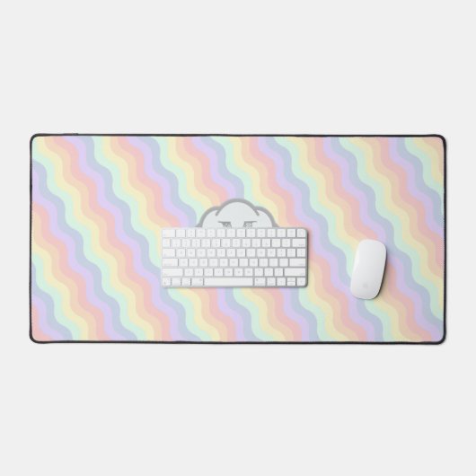 Pastel Rainbow Waves Schreibtischunterlage (Tastatur & Maus)