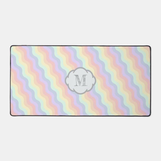 Pastel Rainbow Waves Schreibtischunterlage (Vorderseite)