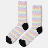 Pastel Rainbow Waves Socken (Linkes Detail)