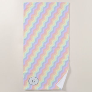 Pastel Rainbow Waves Strandtuch