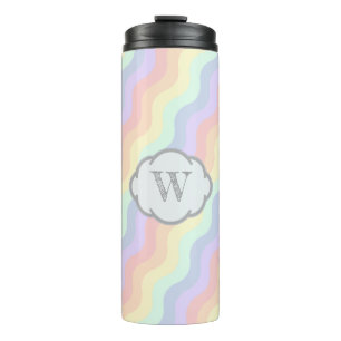 Pastel Rainbow Waves Thermal Tumbler Thermosbecher
