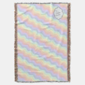 Pastel Rainbow Waves Throw Blanket Decke (Vorderseite Vertikal)