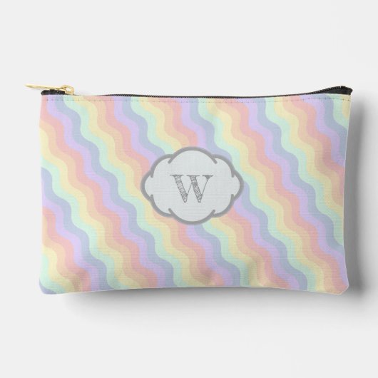 Pastel Rainbow Waves Zubehörtasche (Vorderseite)