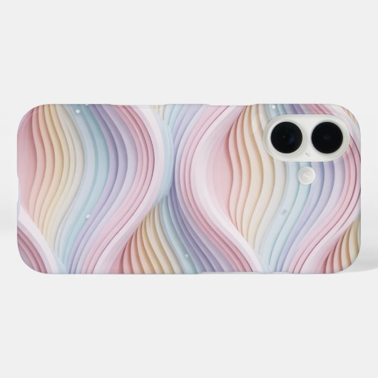 Pastel Rainbow Wavy Abstract Phone Case (Rückseite (Horizontal))