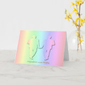 Pastel Rainbow Wedding Card for Gay Men Karte (Gelbe Blume)