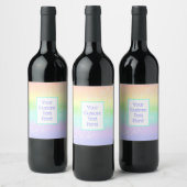 Pastel Rainbow Wedding Custom Wine Labels Weinetikett (Flaschen)