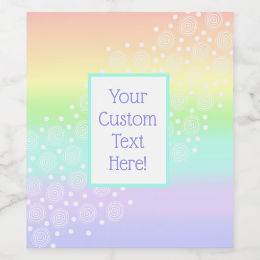 Pastel Rainbow Wedding Custom Wine Labels Weinetikett (Einzelnes Label)