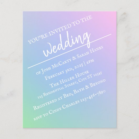 Pastel Rainbow Wedding Flyer (Vorne)