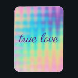 Pastel Rainbow Wedding Magnet<br><div class="desc">Wahre Liebe! Dieses wunderschöne pastellfarbene Regenbogen-Design wird dazu beitragen, Ihre Hochzeit besonders zu gestalten! Karo in der Erholung der Pastel Rainbow Wedding Collection von Kelsey Lovelle! Koordinierte Produkte, um Ihre Hochzeit einfach und kohärent und schön zu machen!</div>